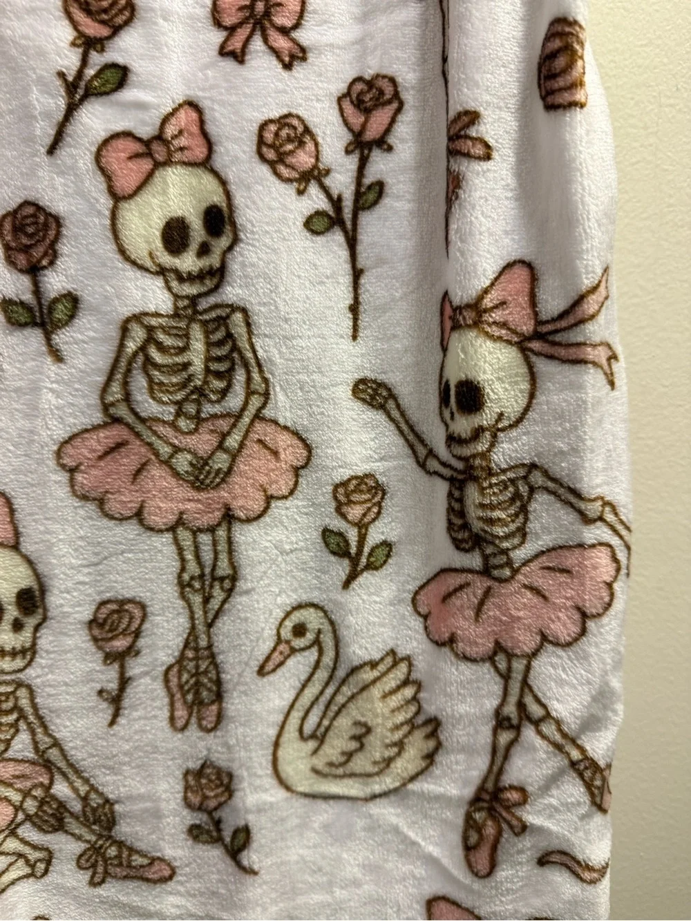 Halloween Skeleton Ballerina Throw Blanket viral NWT